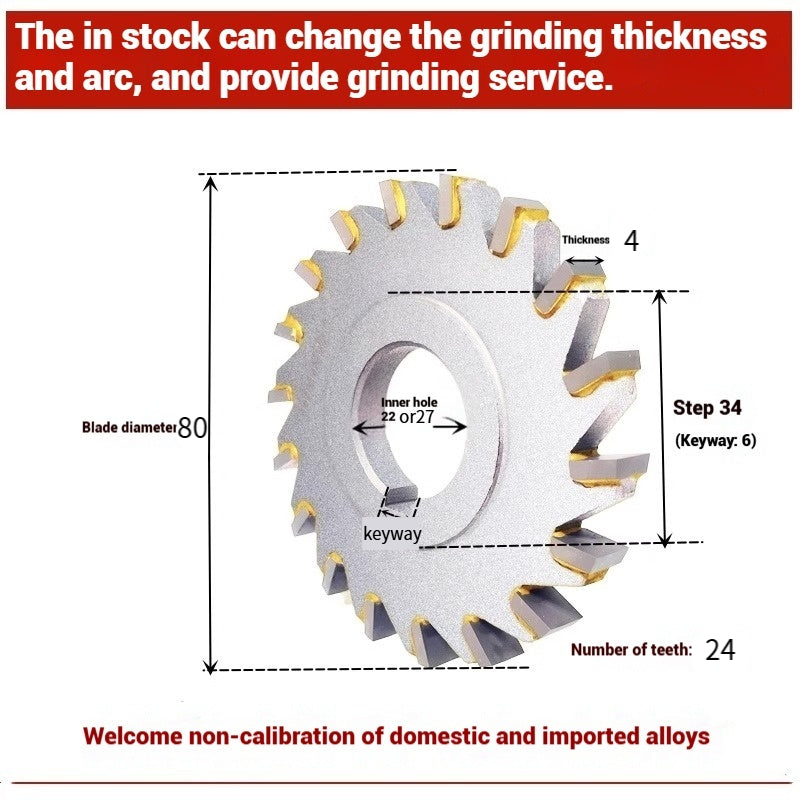 1056-Alloy three-face milling cutter can be customized tungsten steel 63 80 100 125 YW2 steel parts milling slot welding disk cutter Shandong Denso Pricision Tools Co.,Ltd.